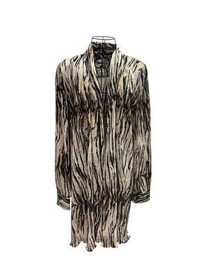 Jackets Galore Animal Print Open Cardigan in Black & Cream Lightweight Duster XL